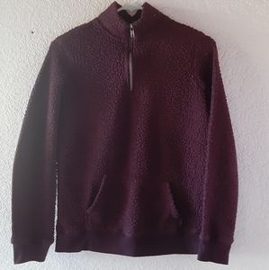 Burgundy Sherpa Jacket